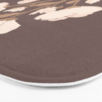 Delicate bouquet of flowers with bow - Peach and mocha copper Bath Mat Gallery Image 3
