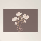 Delicate bouquet of flowers with bow - Peach and mocha copper Welcome Mat Gallery Image 1