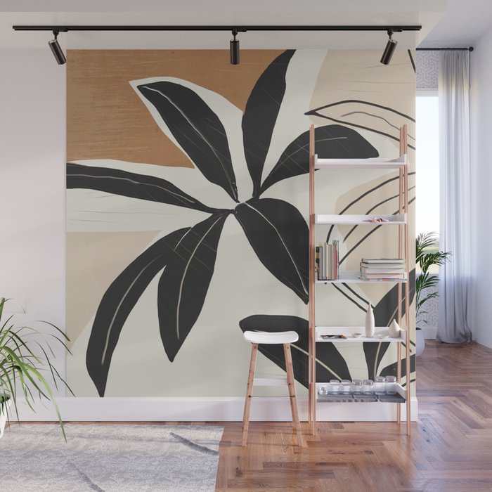 Modern Abstract Art Plant Wall Mural Gallery Image 1