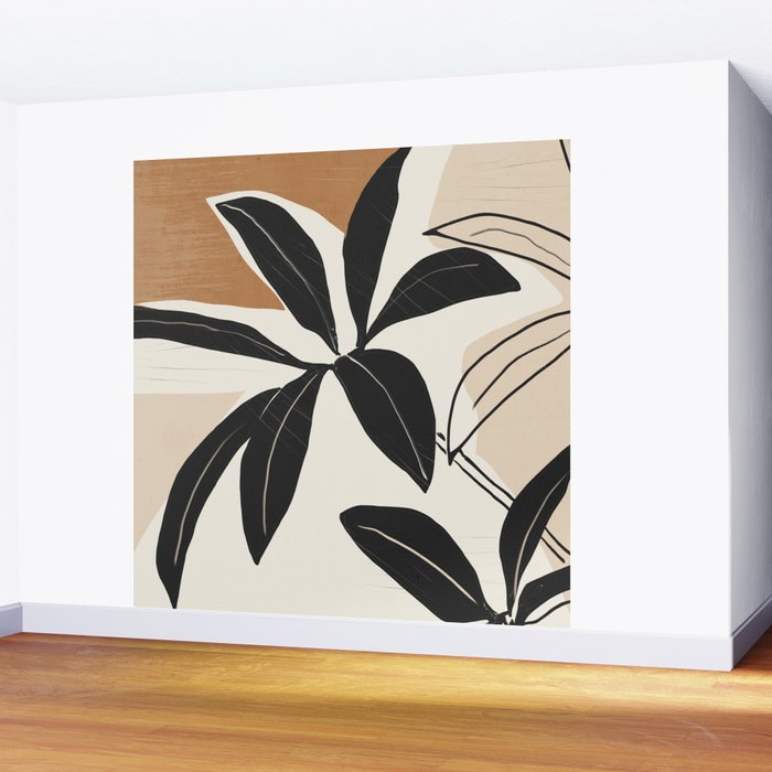 Modern Abstract Art Plant Wall Mural Gallery Image 2