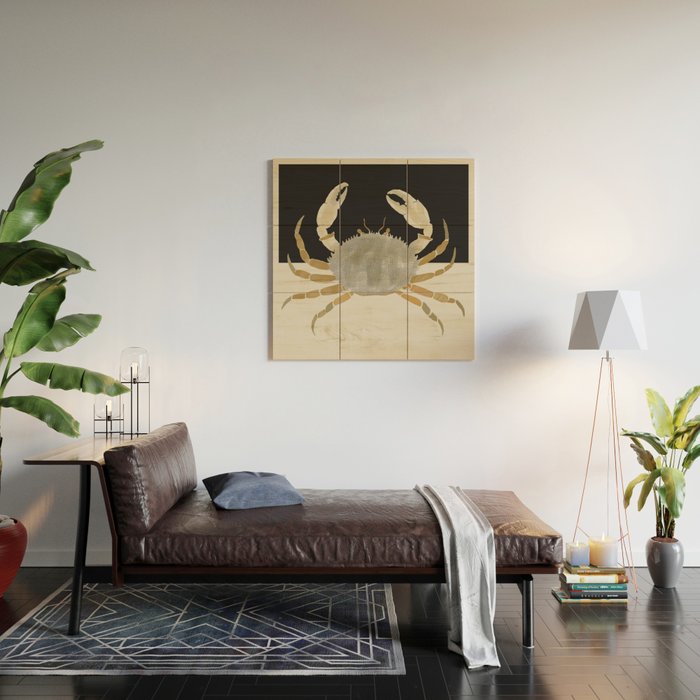Minimalist Crab Wood Wall Art Gallery Image 2