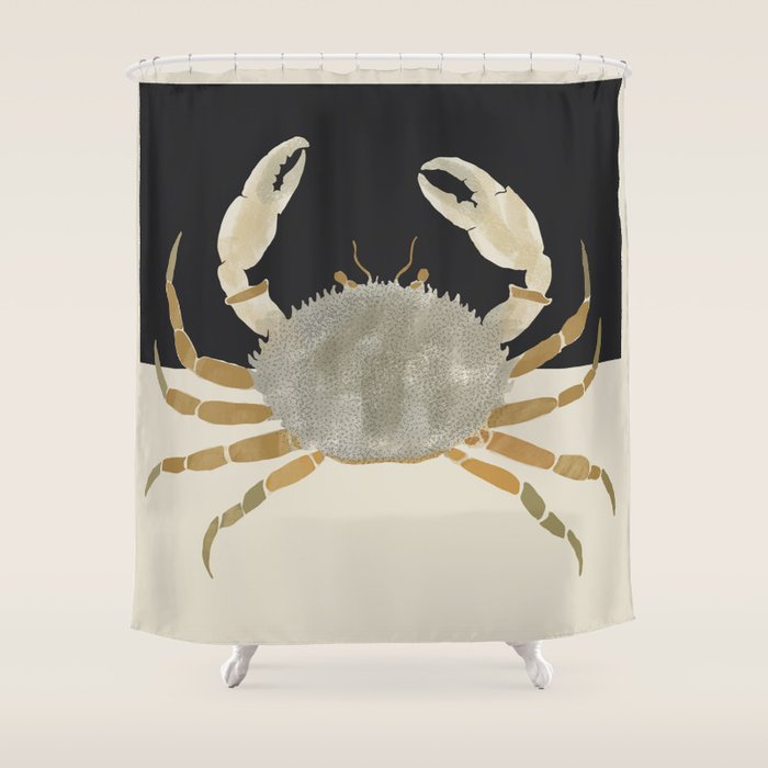 Minimalist Crab Shower Curtain Gallery Image 1