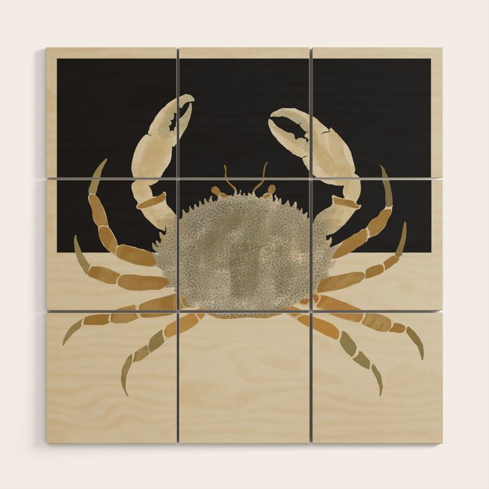 Minimalist Crab Wood Wall Art Gallery Image 1