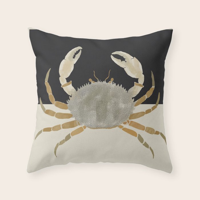 Minimalist Crab Throw Pillow Gallery Image 6