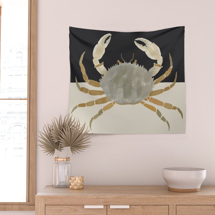 Minimalist Crab Wall Tapestry Gallery Image 2