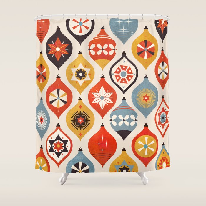 Christmas Tree Decorations Shower Curtain Gallery Image 1