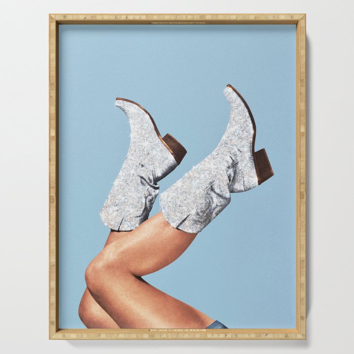 These Boots - Glitter Blue Serving Tray Gallery Image 1