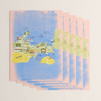 Map of Northern Michigan - Pasty Tour in Peach Wrapping Paper Gallery Image 3