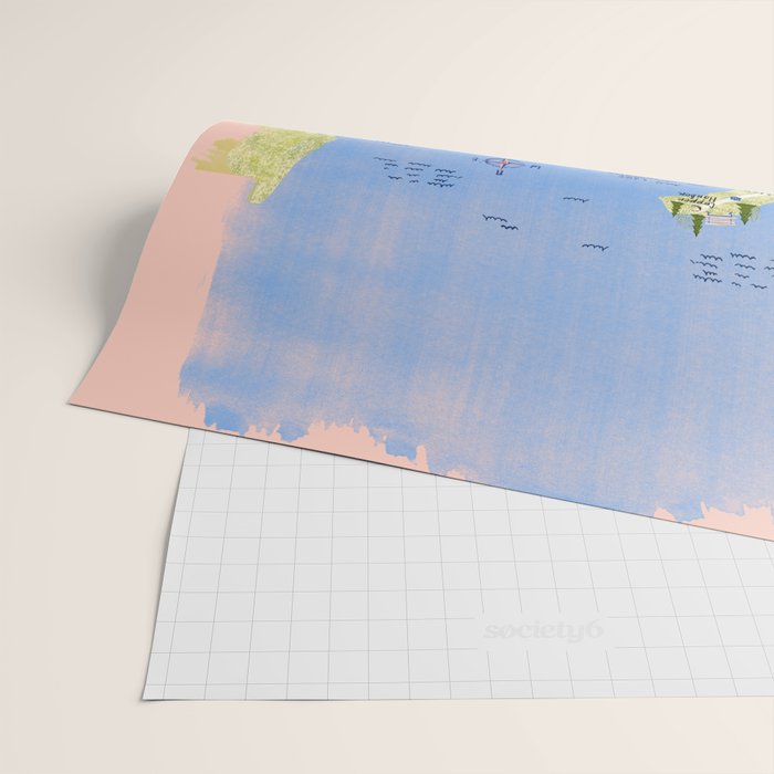 Map of Northern Michigan - Pasty Tour in Peach Wrapping Paper Gallery Image 2