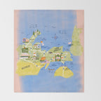 Map of Northern Michigan - Pasty Tour in Peach Throw Blanket Gallery Image 2