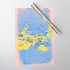 Map of Northern Michigan - Pasty Tour in Peach Wrapping Paper Gallery Image 1