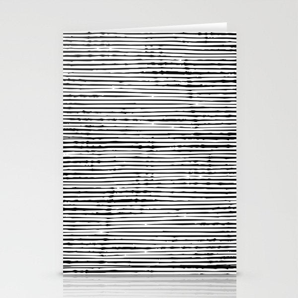Rustic, Abstract Stripes Pattern, Black and White Stationery Card Gallery Image 2
