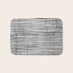 Rustic, Abstract Stripes Pattern, Black and White Bath Mat Gallery Image 1