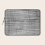 Rustic, Abstract Stripes Pattern, Black and White Laptop Sleeve Gallery Image 1