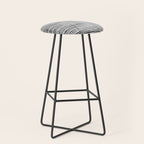 Rustic, Abstract Stripes Pattern, Black and White Stool Gallery Image 1