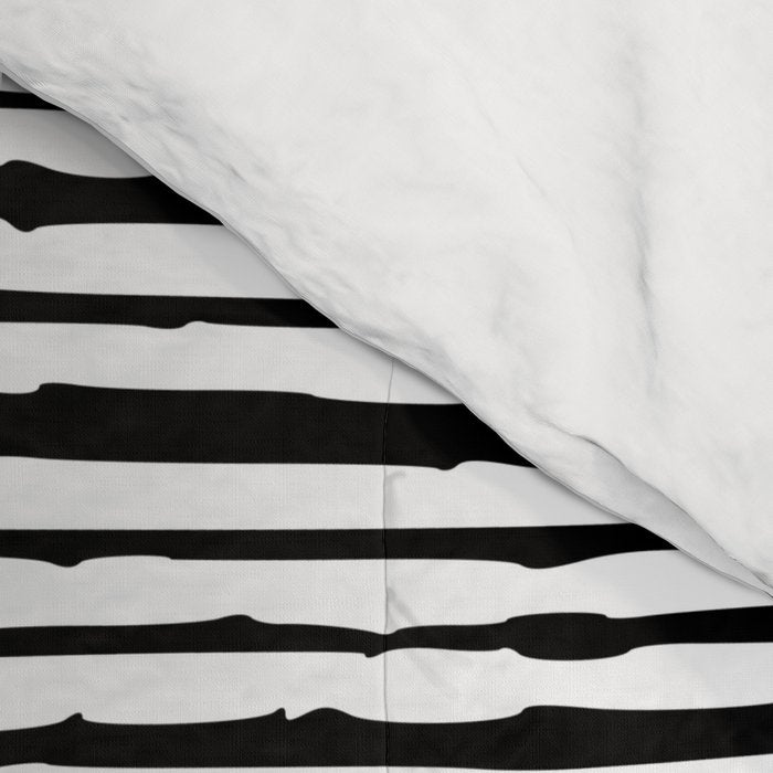 Rustic, Abstract Stripes Pattern, Black and White Comforter Gallery Image 4