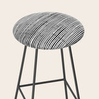 Rustic, Abstract Stripes Pattern, Black and White Stool Gallery Image 2