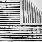 Rustic, Abstract Stripes Pattern, Black and White Wall Tapestry Gallery Image 3