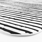 Rustic, Abstract Stripes Pattern, Black and White Bath Mat Gallery Image 3