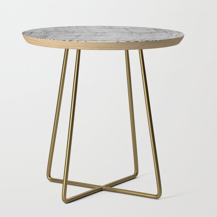 Rustic, Abstract Stripes Pattern, Black and White Side Table Gallery Image 1