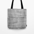 Rustic, Abstract Stripes Pattern, Black and White Tote Bag Gallery Image 1