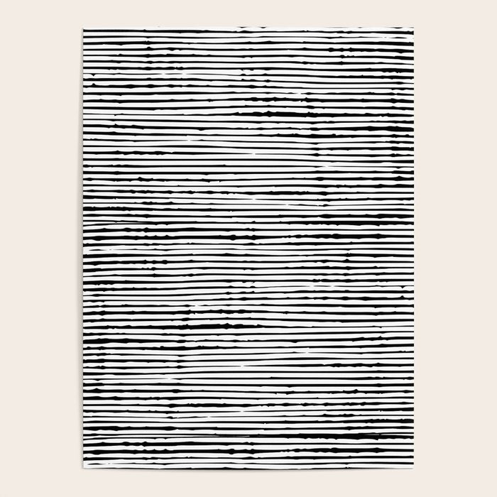 Rustic, Abstract Stripes Pattern, Black and White Poster Gallery Image 1