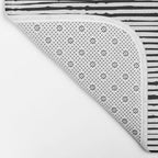 Rustic, Abstract Stripes Pattern, Black and White Bath Mat Gallery Image 2