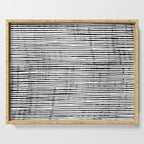 Rustic, Abstract Stripes Pattern, Black and White Serving Tray Gallery Image 1