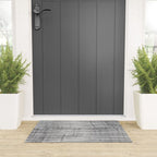 Rustic, Abstract Stripes Pattern, Black and White Welcome Mat Gallery Image 3