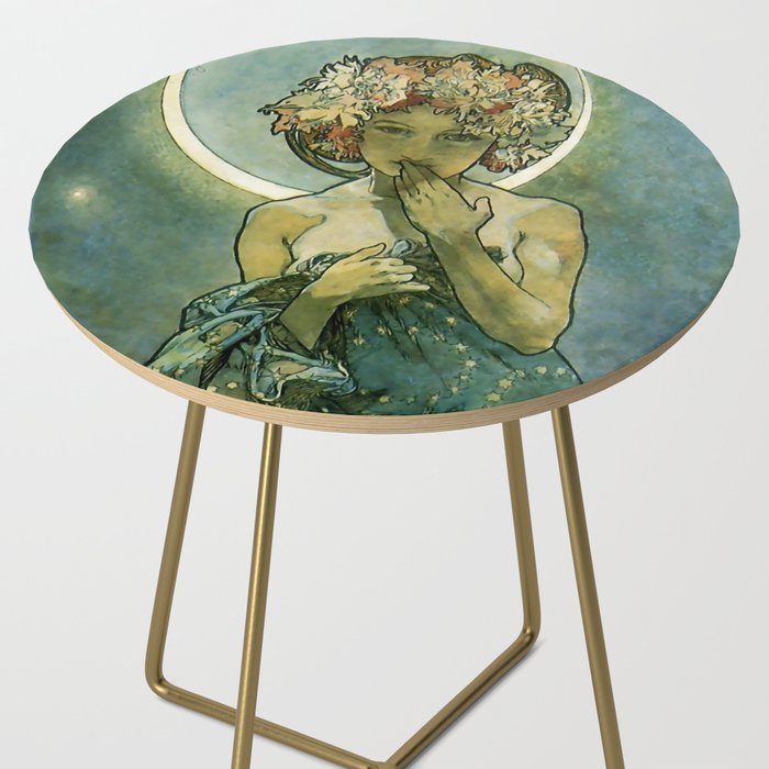 Alphonse Mucha "The Moon and the Stars Series: The Moon" Side Table Gallery Image 2