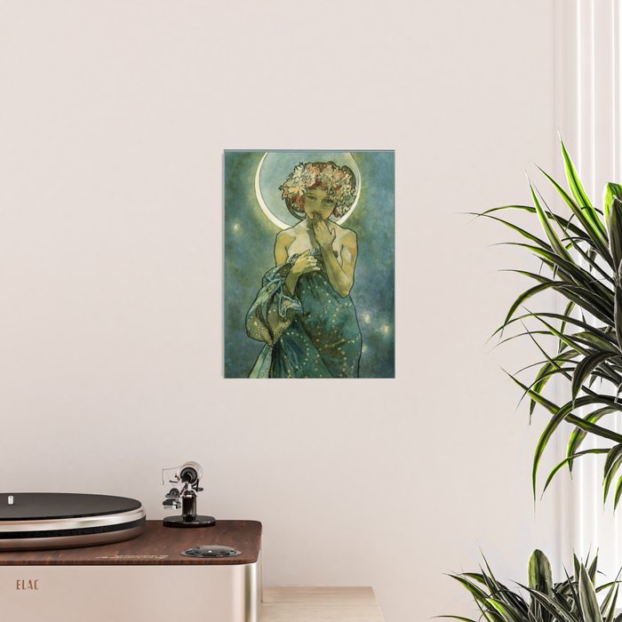 Alphonse Mucha "The Moon and the Stars Series: The Moon" Poster Gallery Image 2