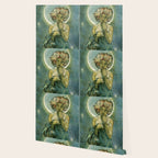 Alphonse Mucha "The Moon and the Stars Series: The Moon" Wallpaper Gallery Image 2