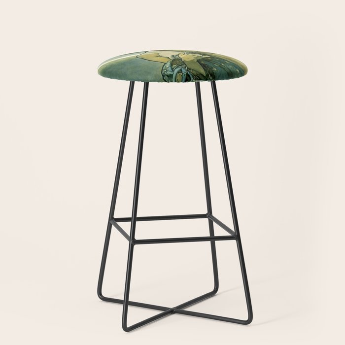 Alphonse Mucha "The Moon and the Stars Series: The Moon" Stool Gallery Image 1