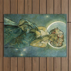 Alphonse Mucha "The Moon and the Stars Series: The Moon" Outdoor Rug Gallery Image 1