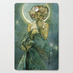 Alphonse Mucha "The Moon and the Stars Series: The Moon" Cutting Board Gallery Image 1