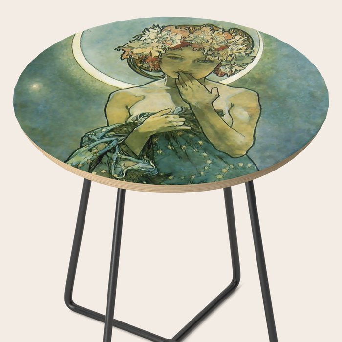 Alphonse Mucha "The Moon and the Stars Series: The Moon" Side Table Gallery Image 2