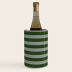 Dark Forest Green Summer Cabana Beach Picnic Stripes Wine Chiller Gallery Image 3