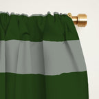 Dark Forest Green Summer Cabana Beach Picnic Stripes Window Curtain Gallery Image 2