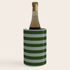 Dark Forest Green Summer Cabana Beach Picnic Stripes Wine Chiller Gallery Image 1