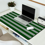 Dark Forest Green Summer Cabana Beach Picnic Stripes Desk Mat Gallery Image 2