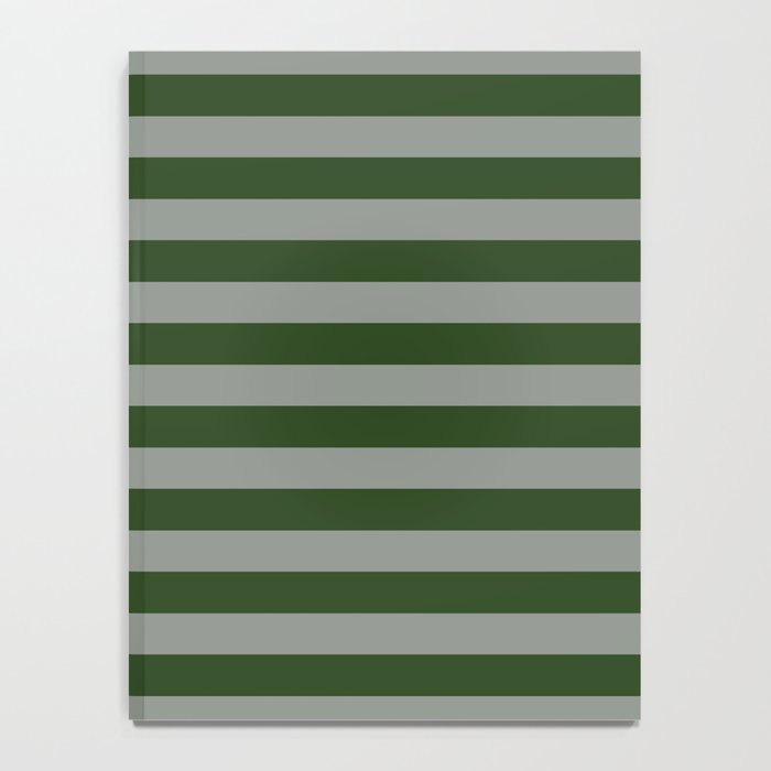 Dark Forest Green Summer Cabana Beach Picnic Stripes Notebook Gallery Image 4