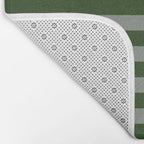 Dark Forest Green Summer Cabana Beach Picnic Stripes Bath Mat Gallery Image 2
