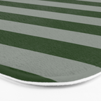 Dark Forest Green Summer Cabana Beach Picnic Stripes Bath Mat Gallery Image 3