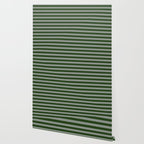 Dark Forest Green Summer Cabana Beach Picnic Stripes Wallpaper Gallery Image 2