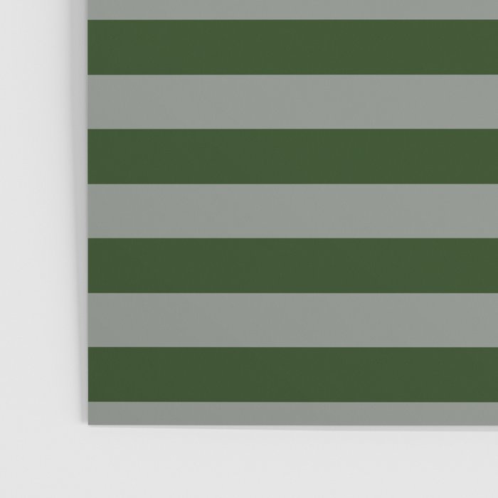 Dark Forest Green Summer Cabana Beach Picnic Stripes Poster Gallery Image 3