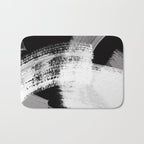 modern painterly brush strokes texture in bw Bath Mat Gallery Image 1