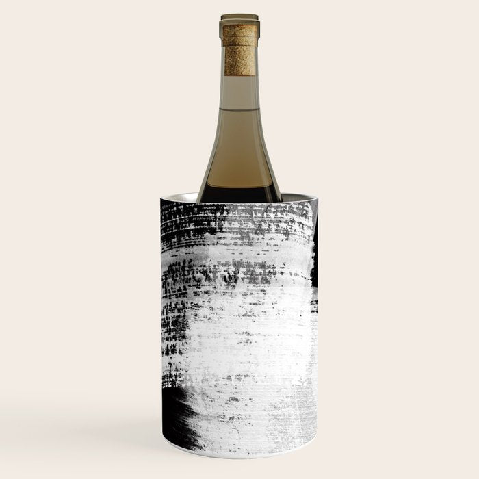 modern painterly brush strokes texture in bw Wine Chiller Gallery Image 1