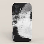 modern painterly brush strokes texture in bw iPhone Case Gallery Image 1