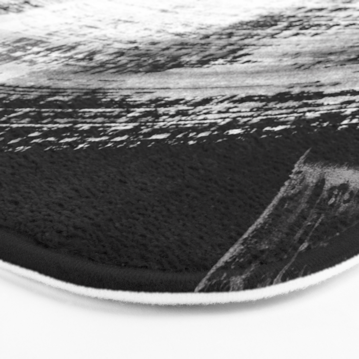 modern painterly brush strokes texture in bw Bath Mat Gallery Image 3