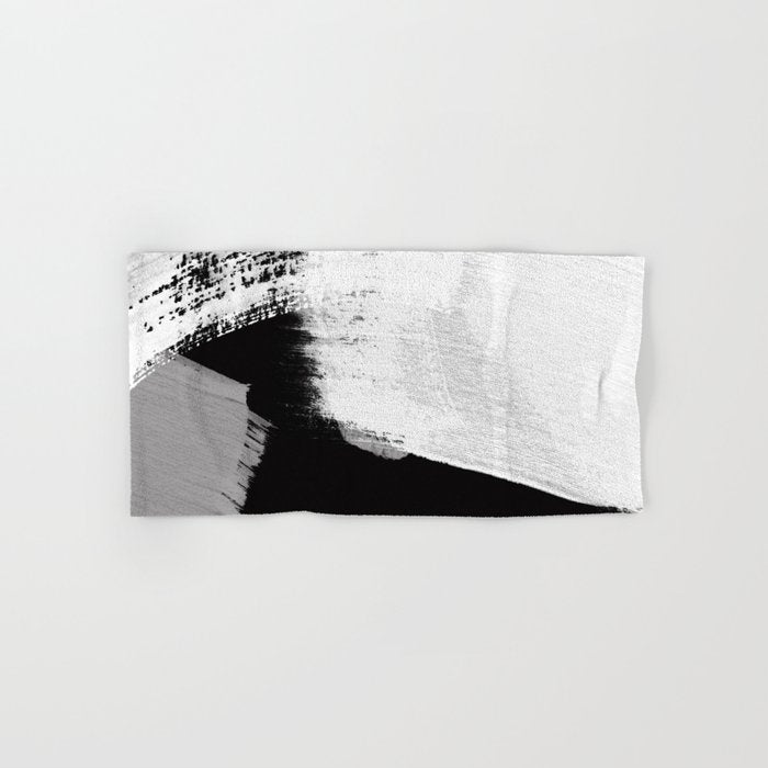 modern painterly brush strokes texture in bw Towels Gallery Image 1